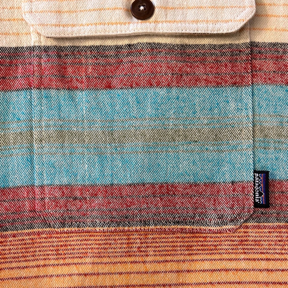 Patagonia Striped Organic Cotton Button Up Shirt XXL Portugal Heavyweight - Picture 6 of 11